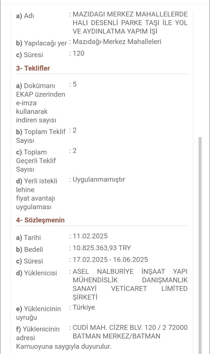Mazıdağı Belediyesi halı desenli yola 11 milyon 368 bin TL harcadı, vatandaşlar tepki g&ouml;sterdi
