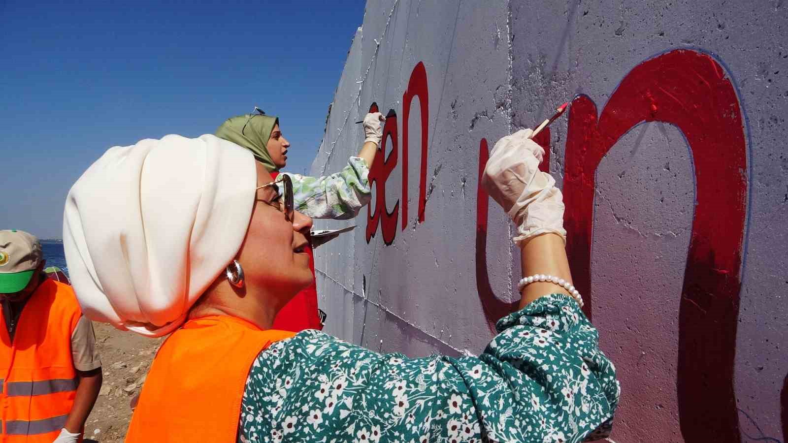 Van G&ouml;l&uuml; i&ccedil;in &ccedil;&ouml;p topladılar, duvar boyadılar
