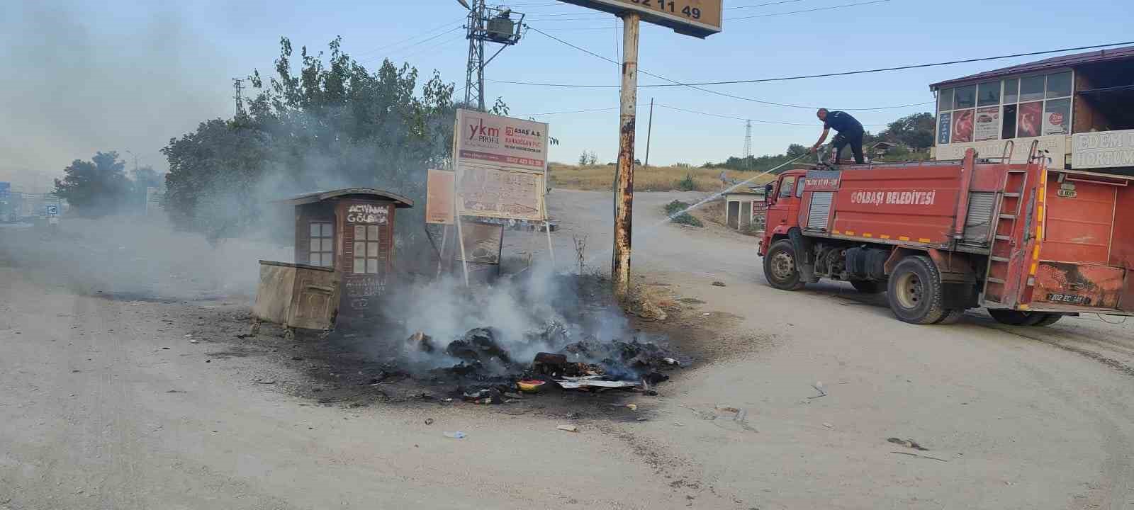 Alev alan kuru otlar s&ouml;nd&uuml;r&uuml;ld&uuml;
