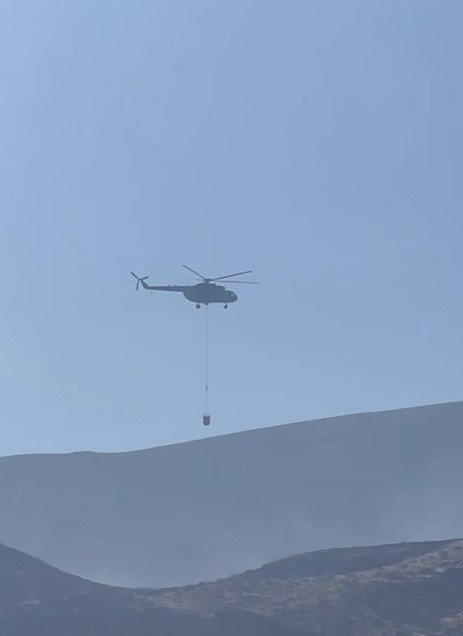 Havadan ve karadan müdahale edilen orman yangını söndürüldü