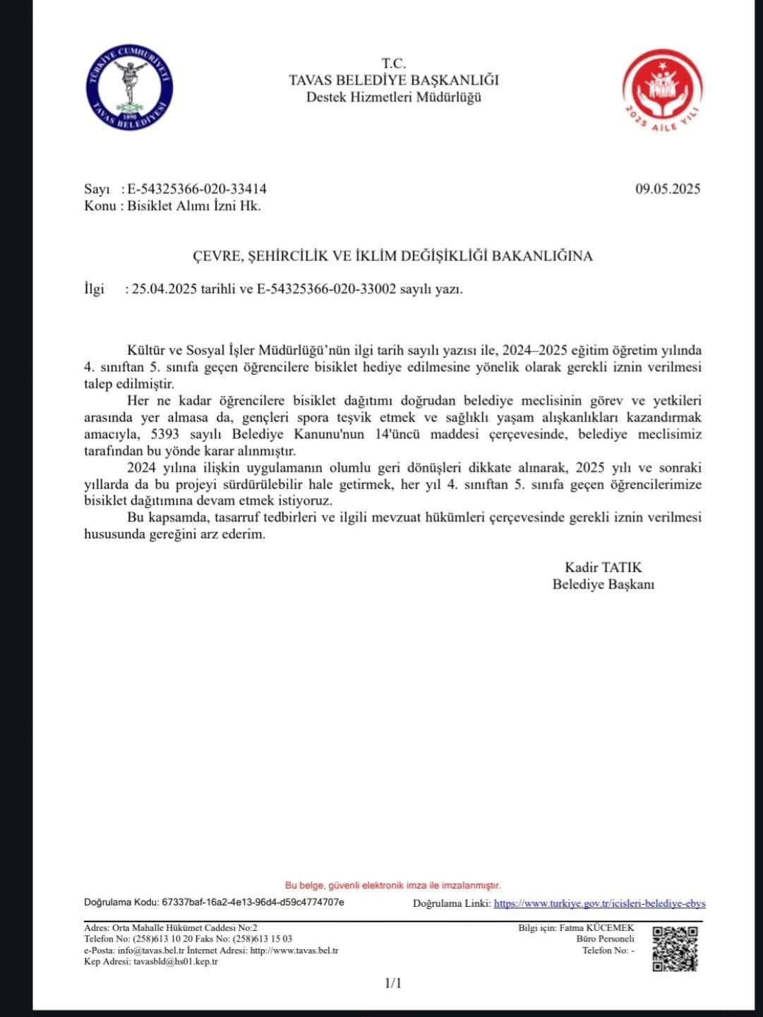 Tavas Belediyesi ilkokul &ouml;ğrencilerine verildiği bisiklet s&ouml;z&uuml;n&uuml; yerine getirecek
