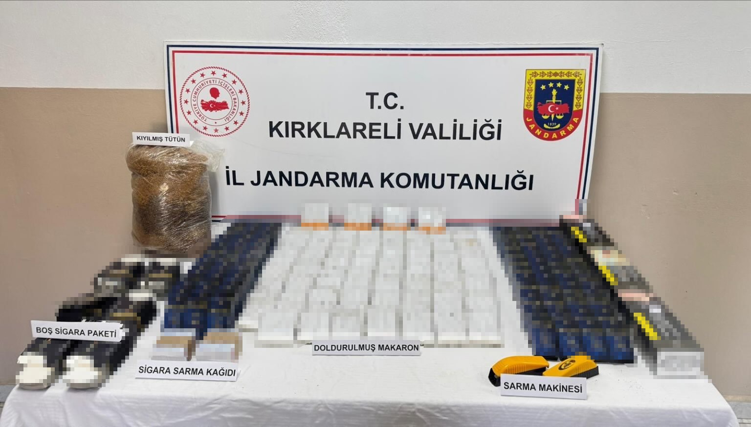 Kırklareli’nde 4 bin 220 makaron ele geçirildi