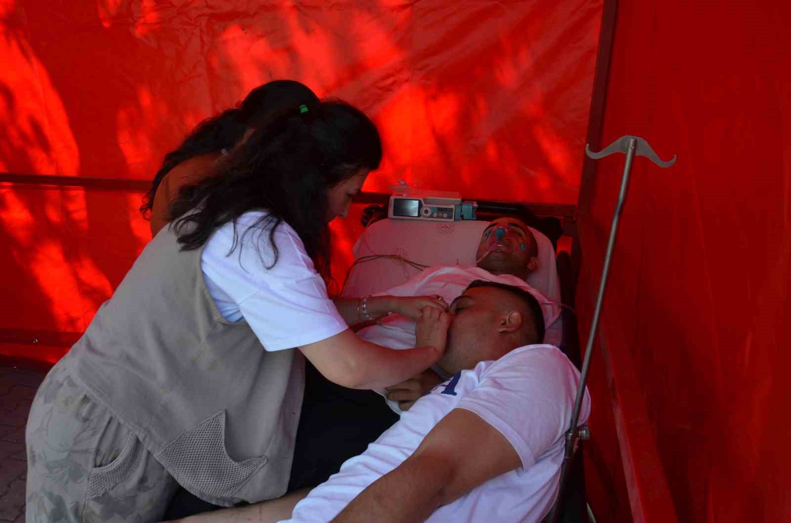 MCB&Uuml; Hastanesinde ger&ccedil;eği aratmayan yangın tatbikatı
