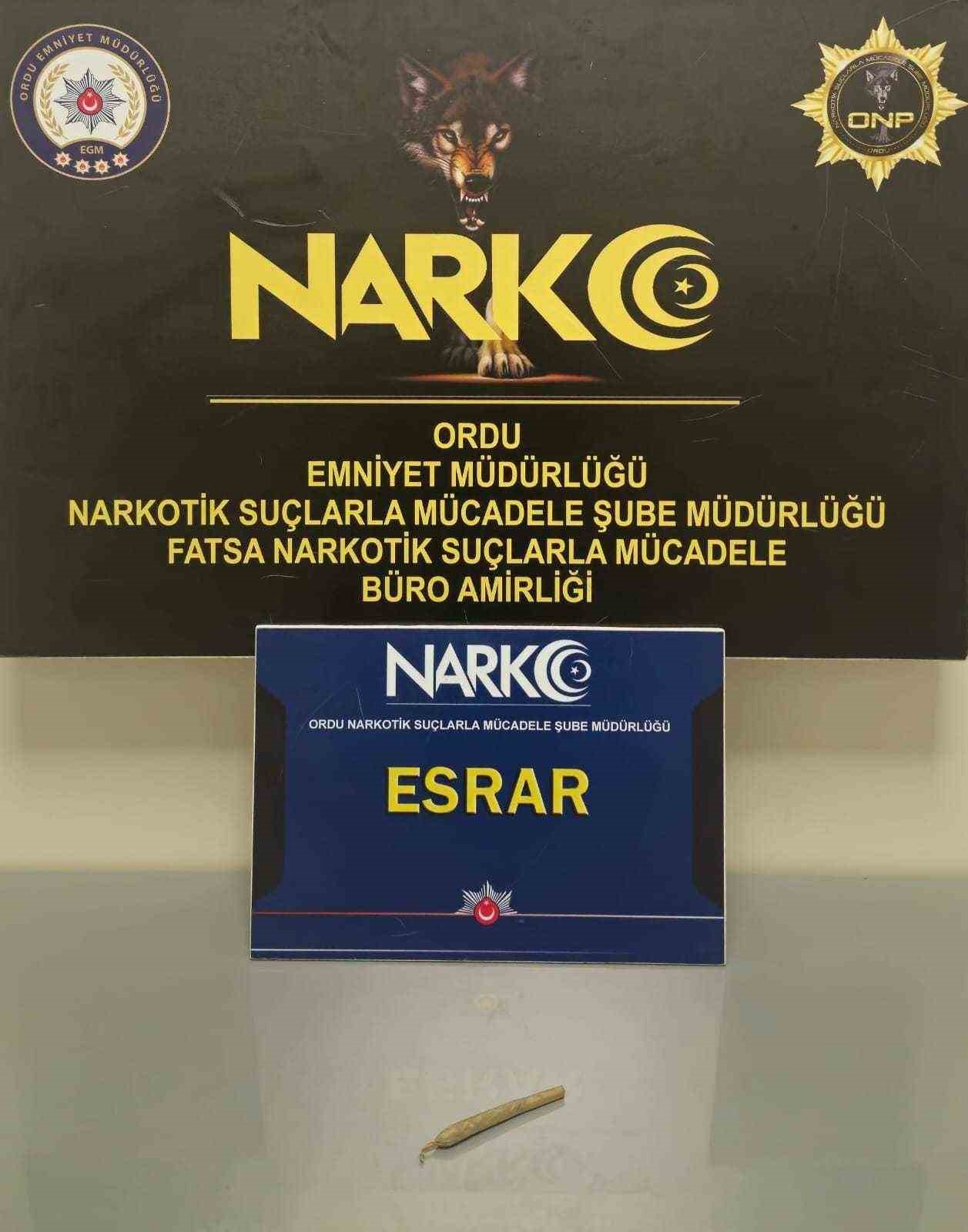 Ordu&rsquo;da uyuşturucu operasyonlarında 1 tutuklama
