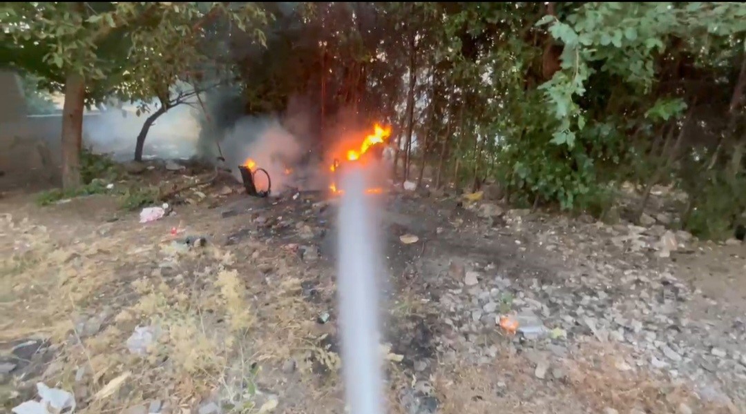 Elazığ’da bahçe yangını