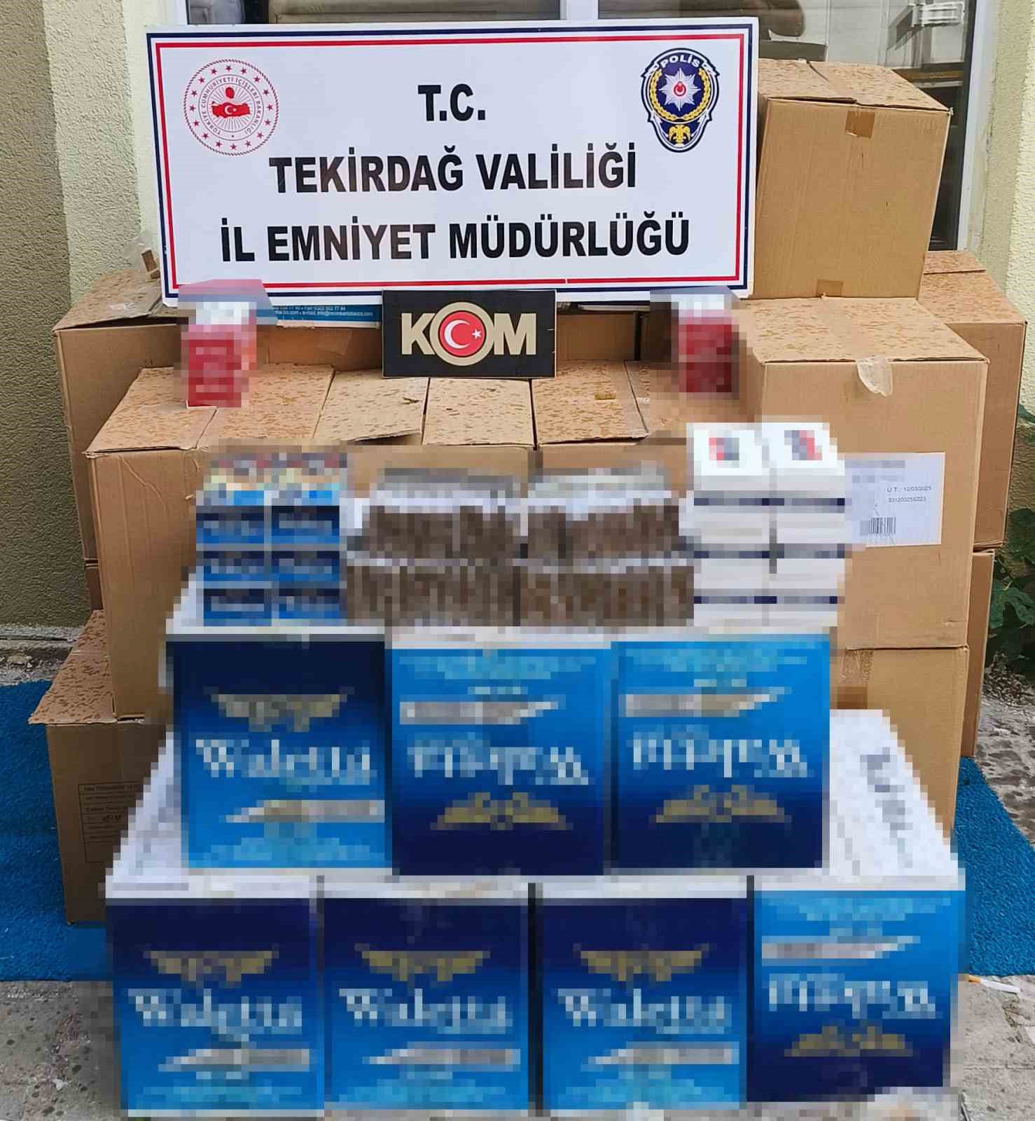 Tekirdağ’da kaçak makaron operasyonu: 2 gözaltı