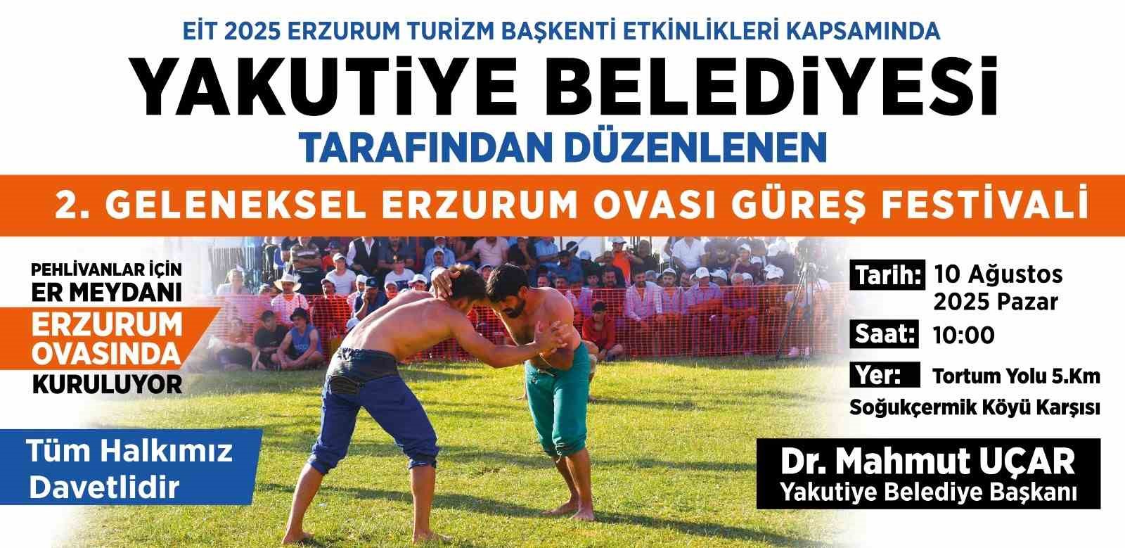 Yakutiye Belediyesi’nden ata sporuna destek: 2. Geleneksel Erzurum Ovası Güreş Festivali’ne geri sayım