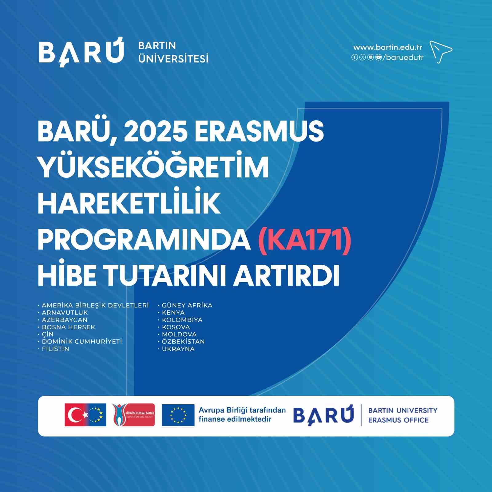BAR&Uuml;, Erasmus&rsquo;da hibe tutarını arttırdı

