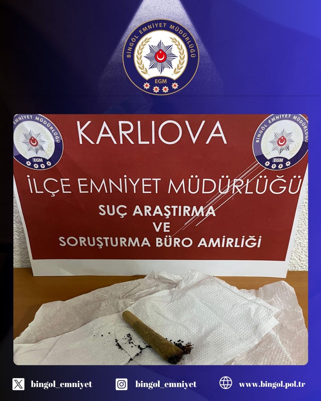 Karlıova’da uyuşturucuyla mücadele