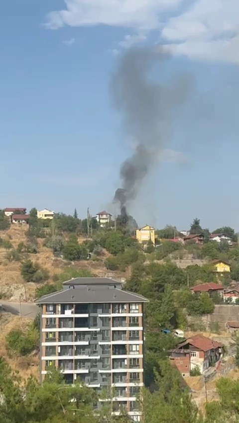 Otluk alanda &ccedil;ıkan yangın evlere sı&ccedil;ramadan s&ouml;nd&uuml;r&uuml;ld&uuml;
