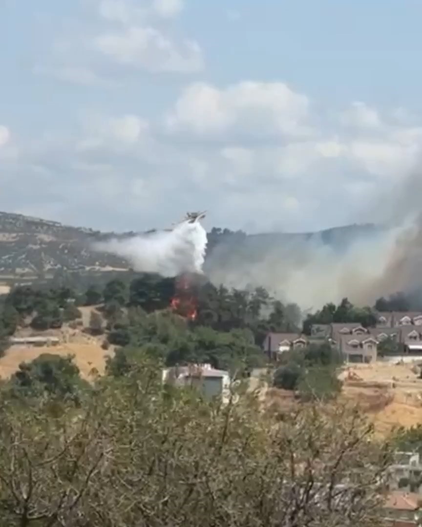 &Ccedil;anakkale&rsquo;deki orman yangınına m&uuml;dahale havadan g&ouml;r&uuml;nt&uuml;lendi
