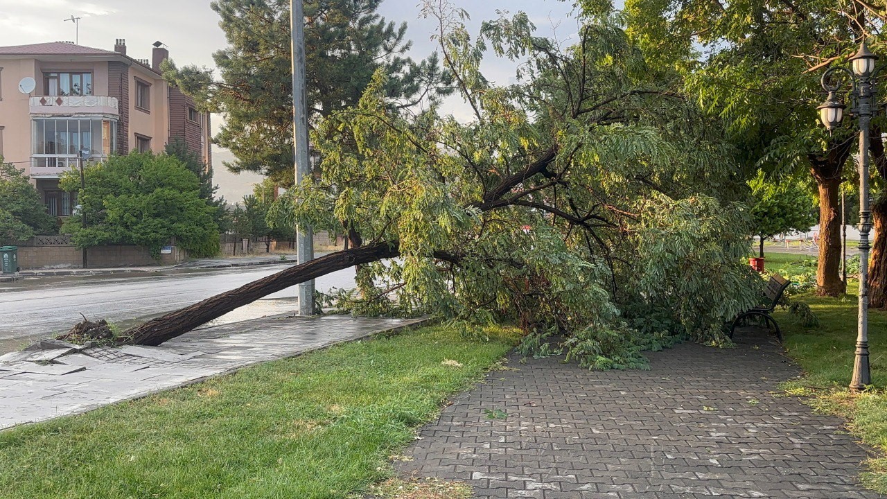 Erzincan’da sağanak ve fırtına hayatı felç etti