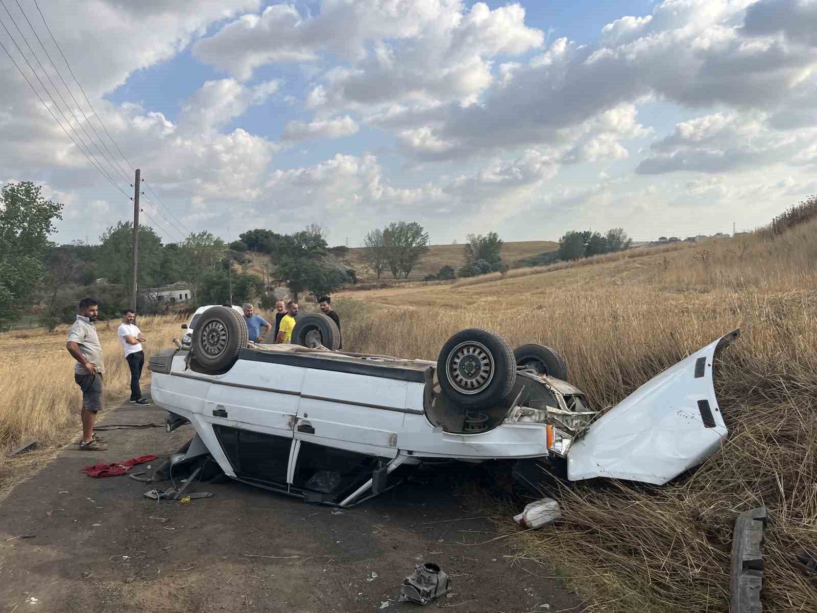 Çorlu’da otomobil takla attı: 1 yaralı