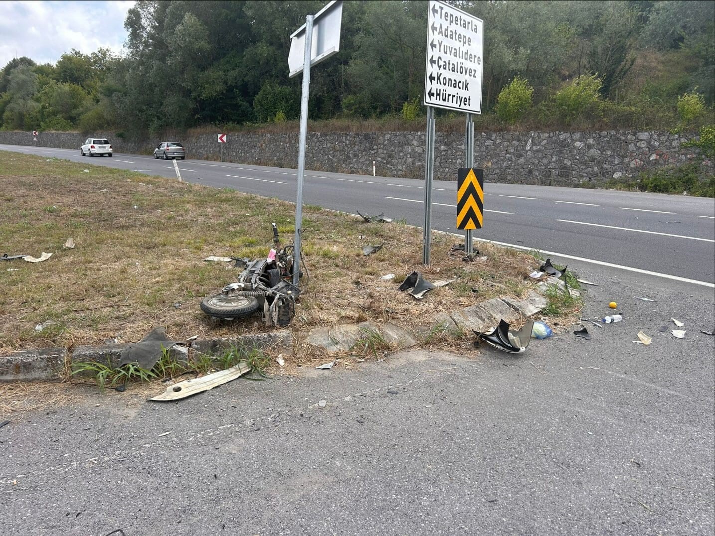 D-650’de otomobil ile elektrikli bisiklet çarpıştı: 1 ölü