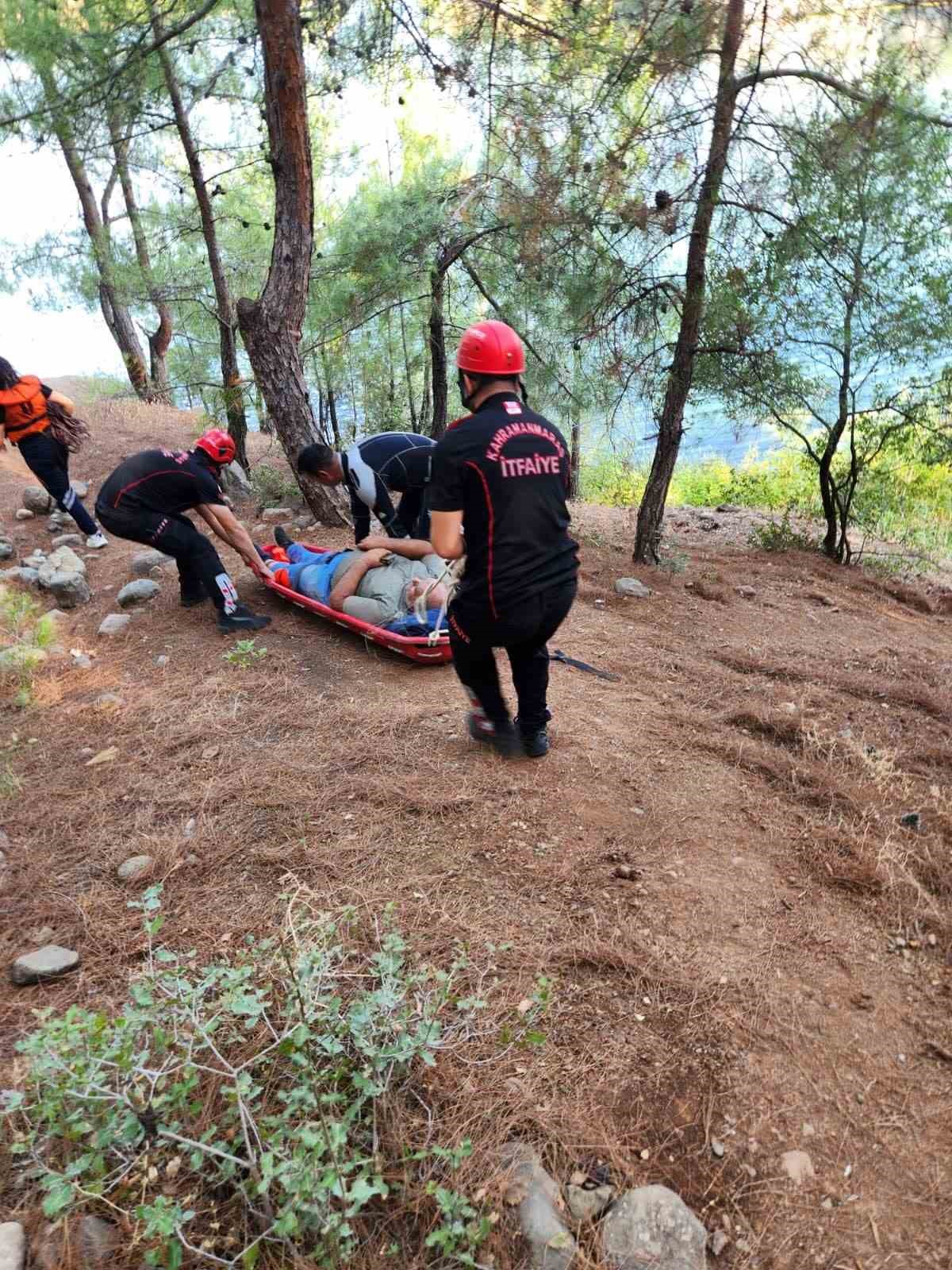Ormanda aya krlan vatanda itfaiye ekipleri kurtard
