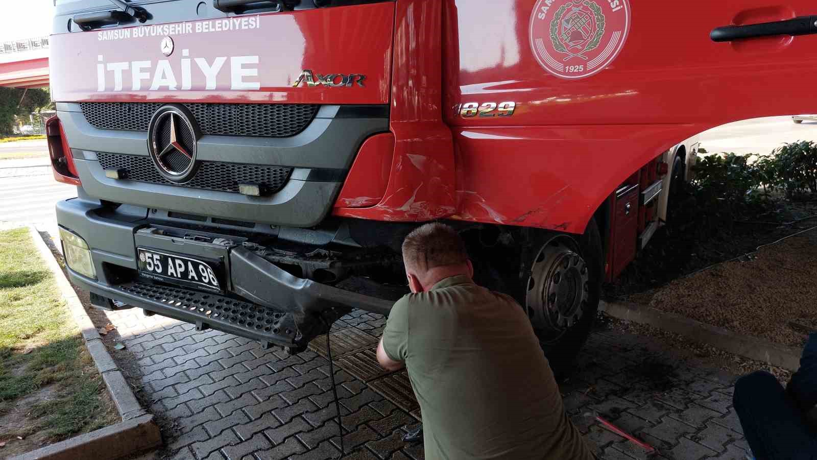 Samsunda itfaiye arac kaza yapt: 2si itfaiyeci 3 yaral

