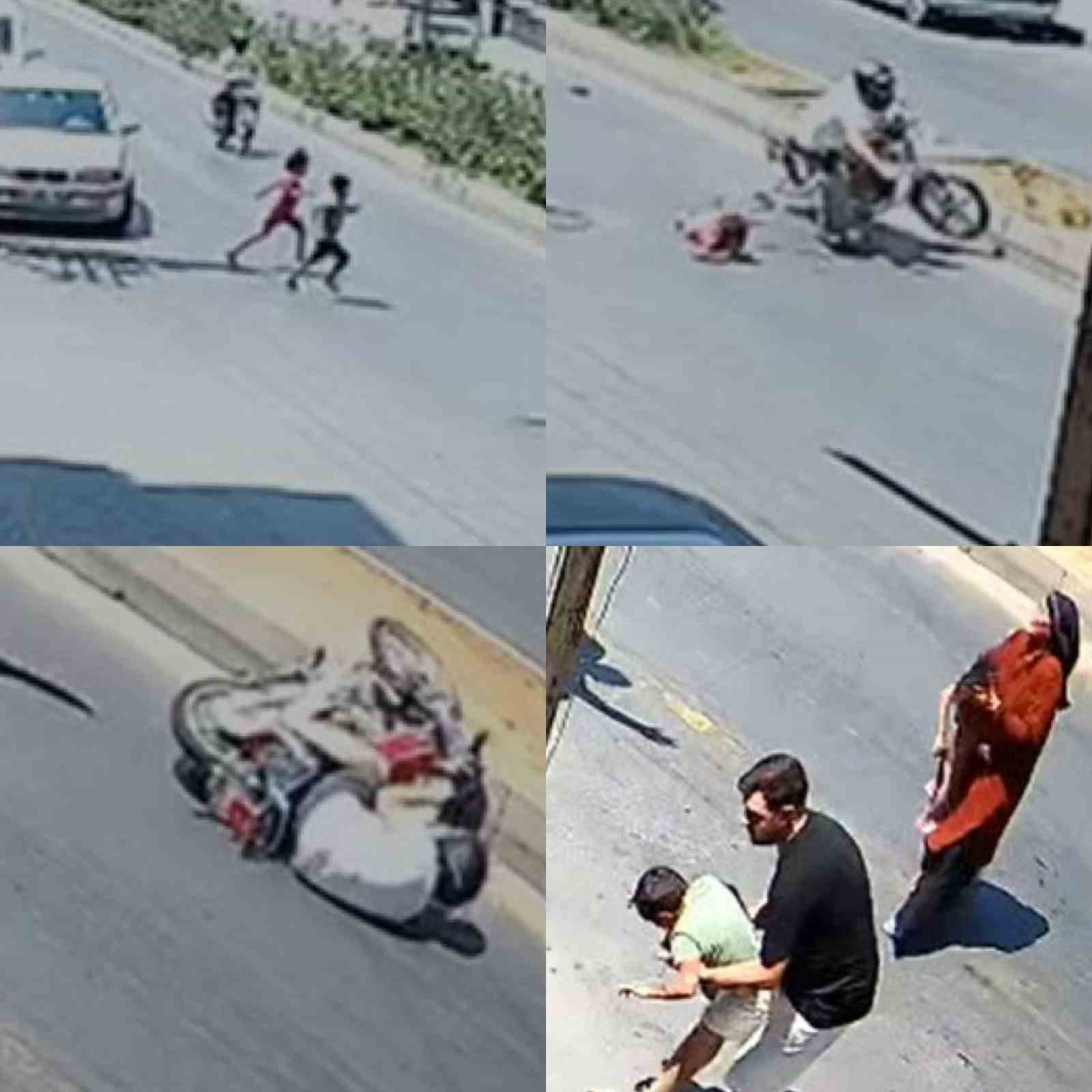 Feci kaza kamerada: Motosikletlinin çarptığı 2 çocuktan biri öldü
