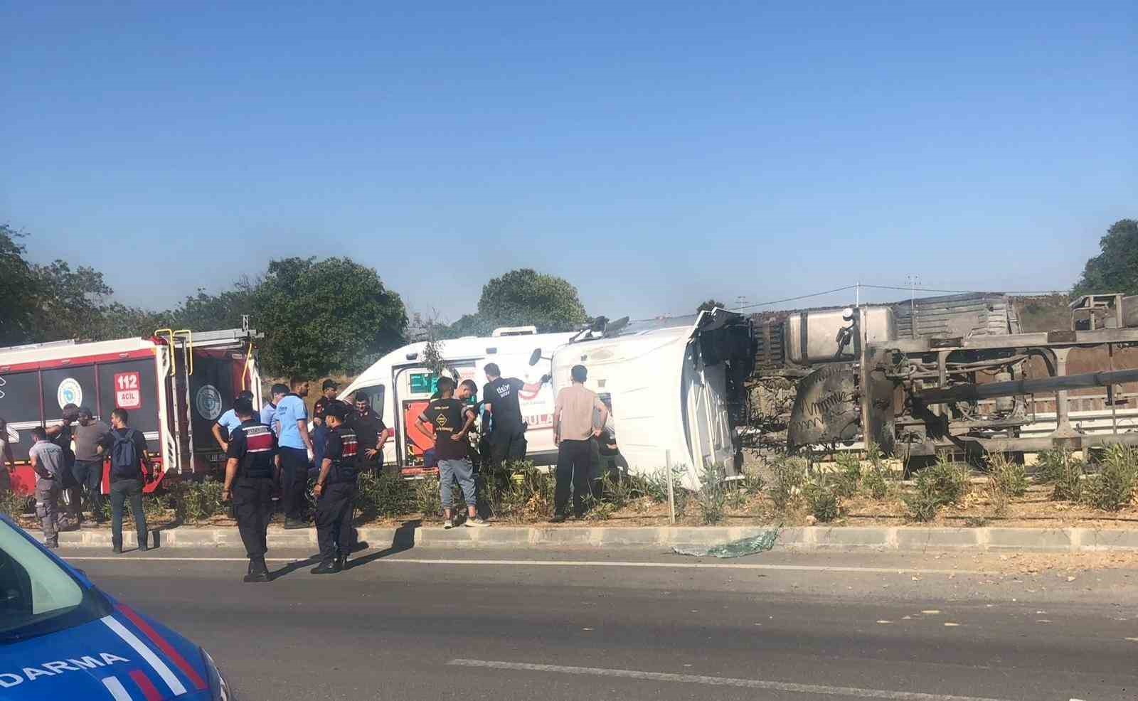 Tekirdağ&rsquo;da kamyon kazası: 1 yaralı
