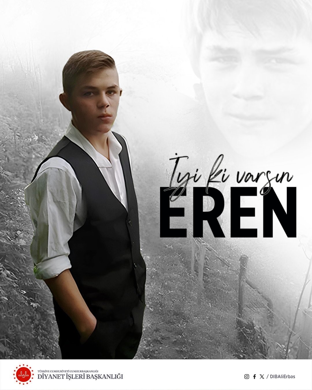 Ali Erbaş: "Şehadetinin 8’inci yılında Eren Bülbül ve Jandarma Astsubay Kıdemli Başçavuş Ferhat Gedik’i rahmetle anıyorum"