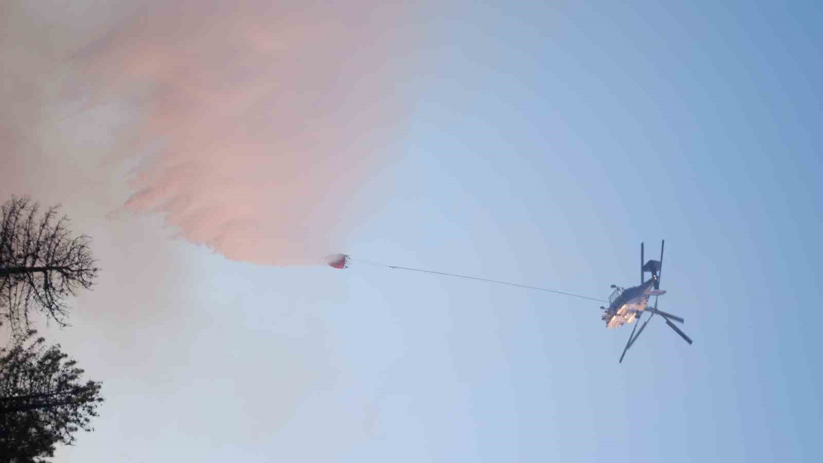 Orman yangınına havadan müdahale başladı