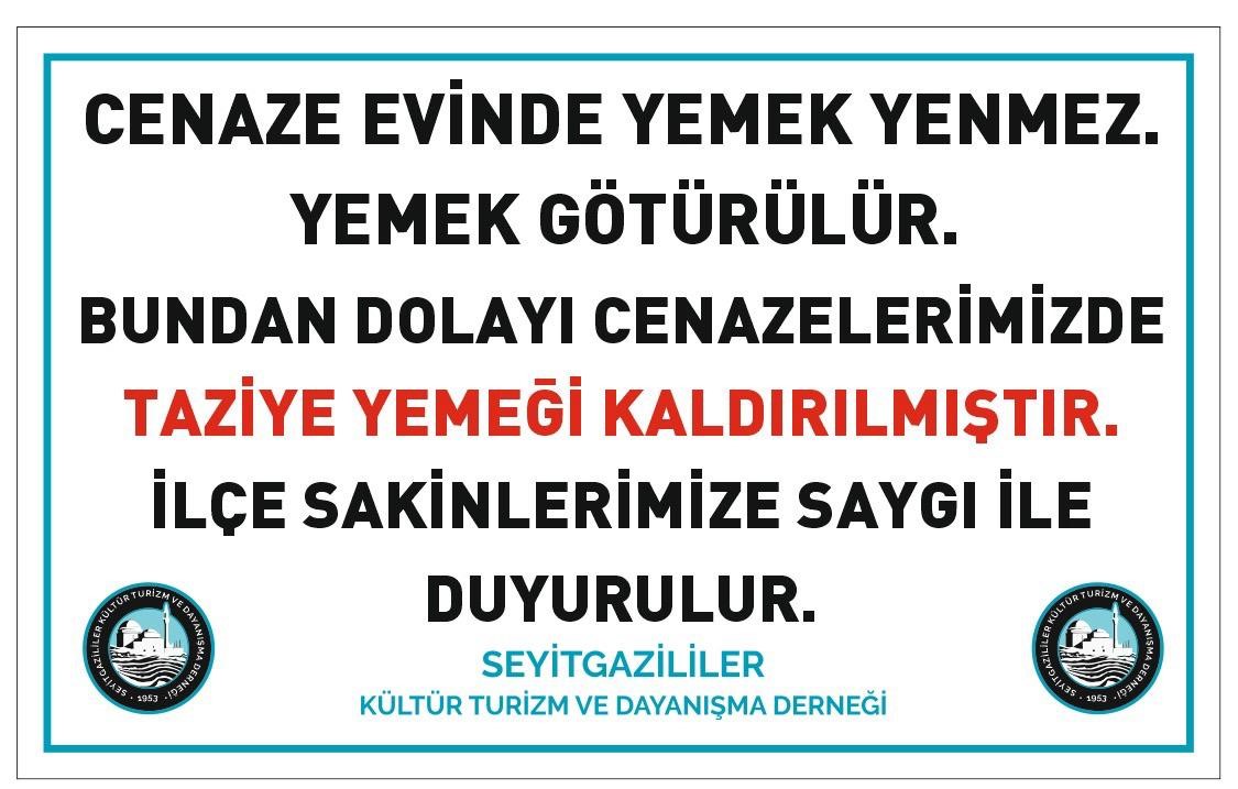 Seyitgazi’de taziye yemeği kaldırıldı