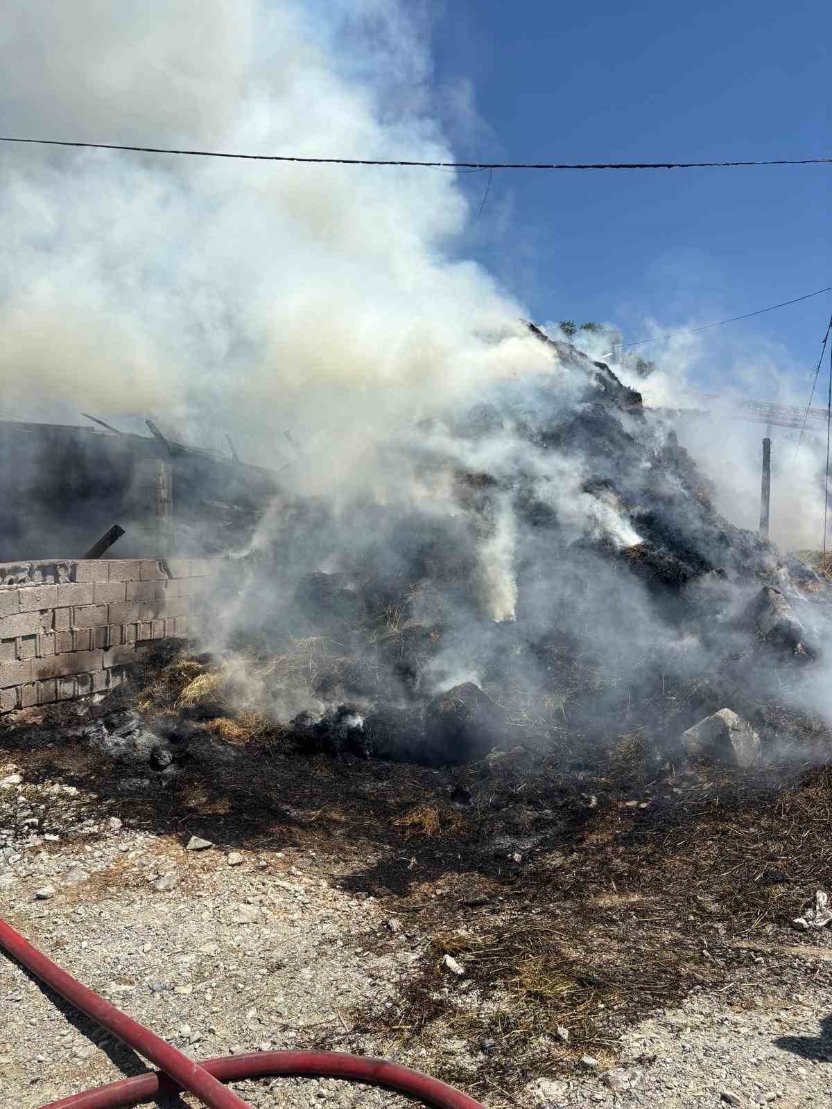 Erzincan’da samanlık ve ahır yandı