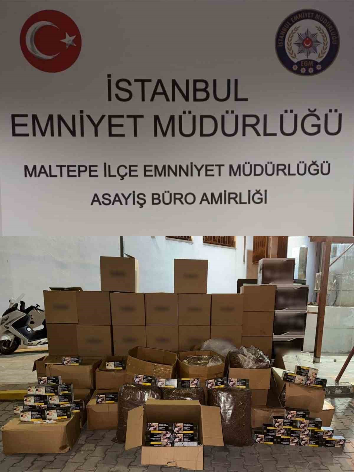 Maltepe&rsquo;de ka&ccedil;ak sigara operasyonu: 314 bin makaron ele ge&ccedil;irildi
