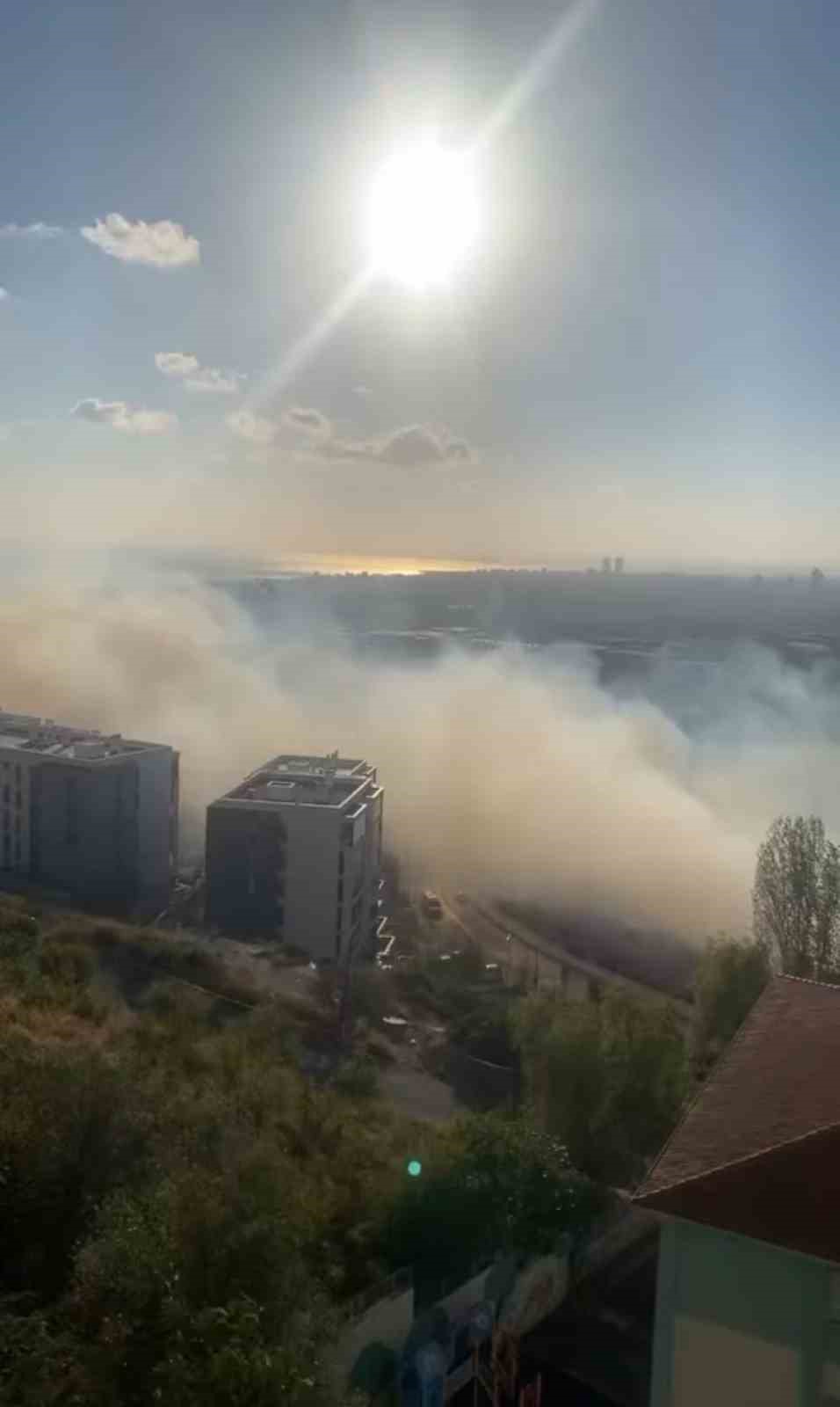 Maltepe’de geniş arazi yangını