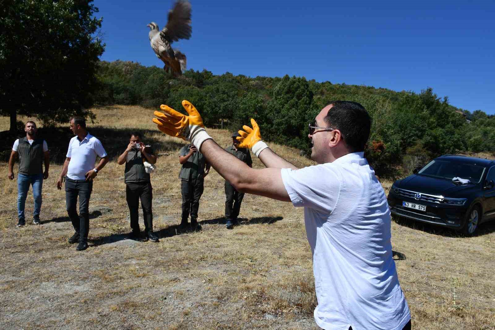 Tavşanlı&rsquo;da 300 kınalı keklik doğaya salındı
