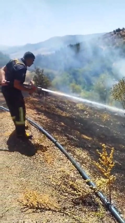 Elazığ’da bahçe yangını söndürüldü