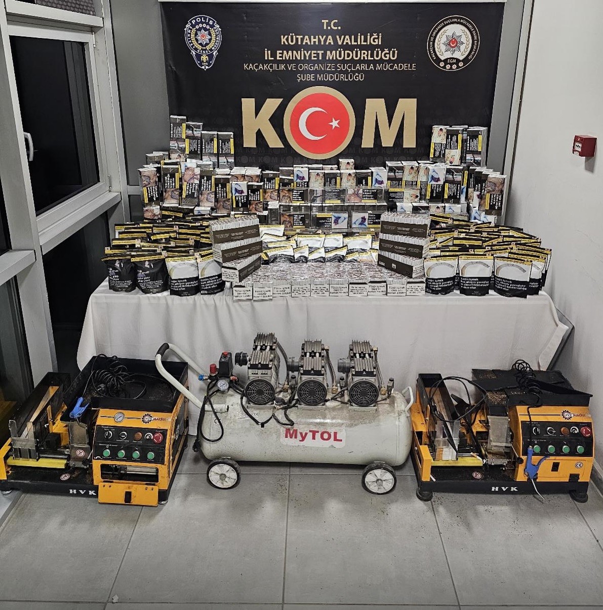 Kütahya’da kaçak sigara ve tütün operasyonu