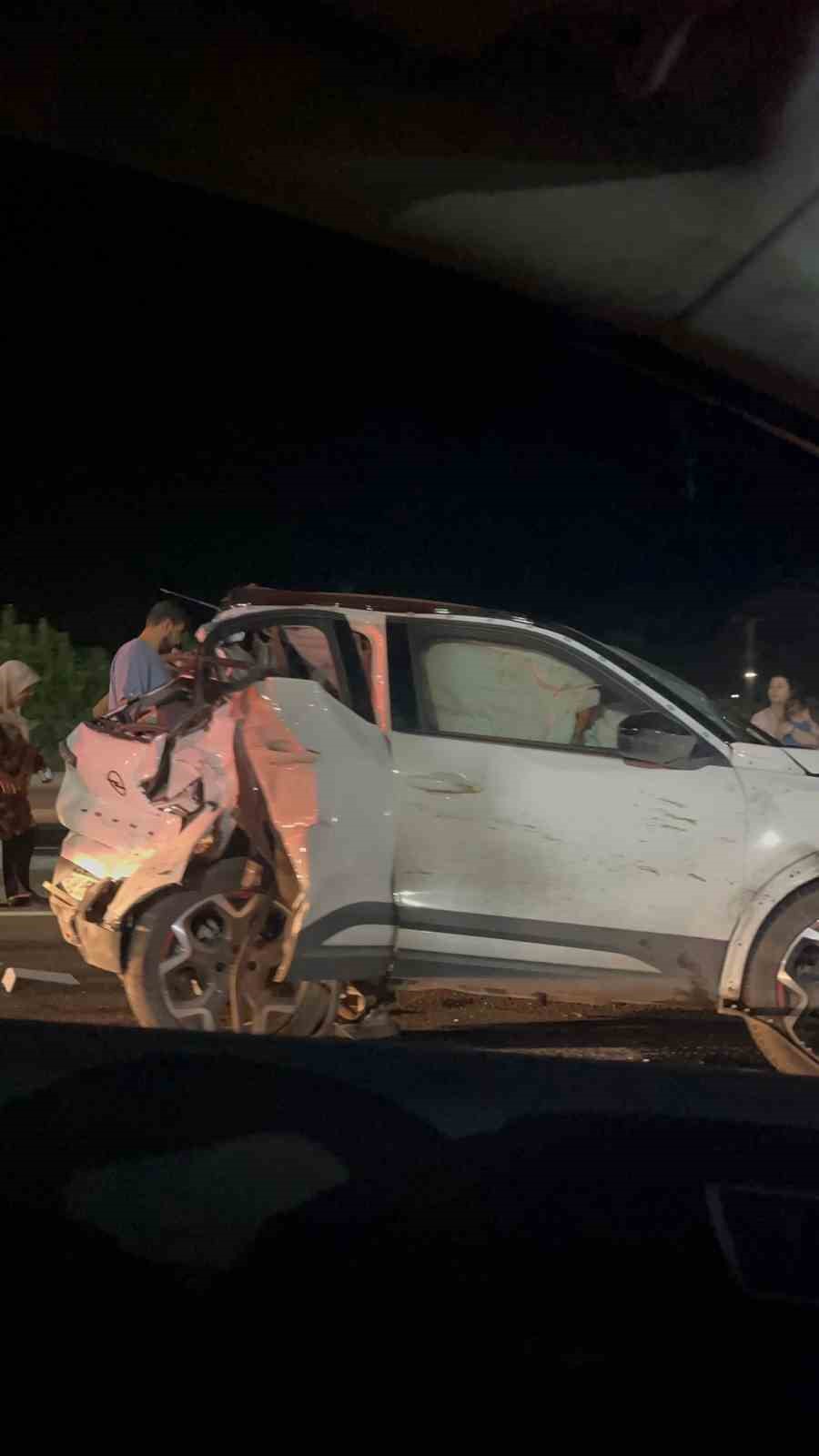 Aniden yola &ccedil;ıkan domuz kazaya neden oldu: 5 yaralı
