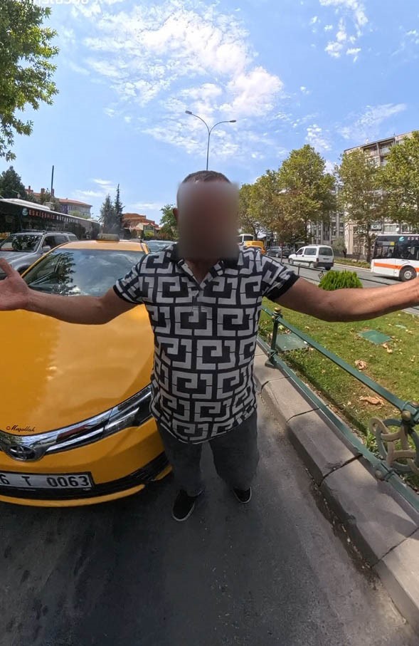 Taksici ve kurye arasında kavga