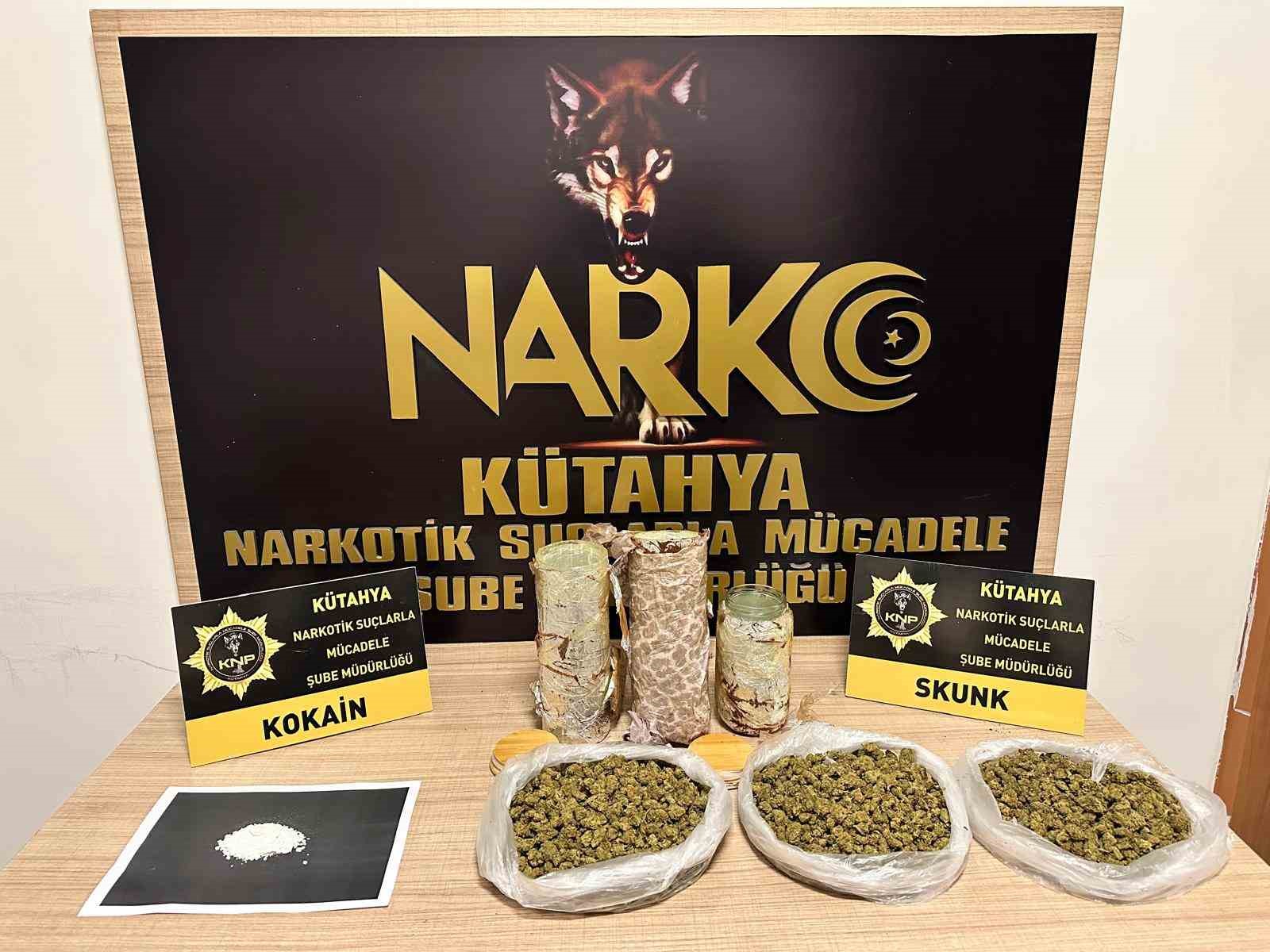 Kütahya’da uyuşturucuyla yakalanan şüpheli tutuklandı