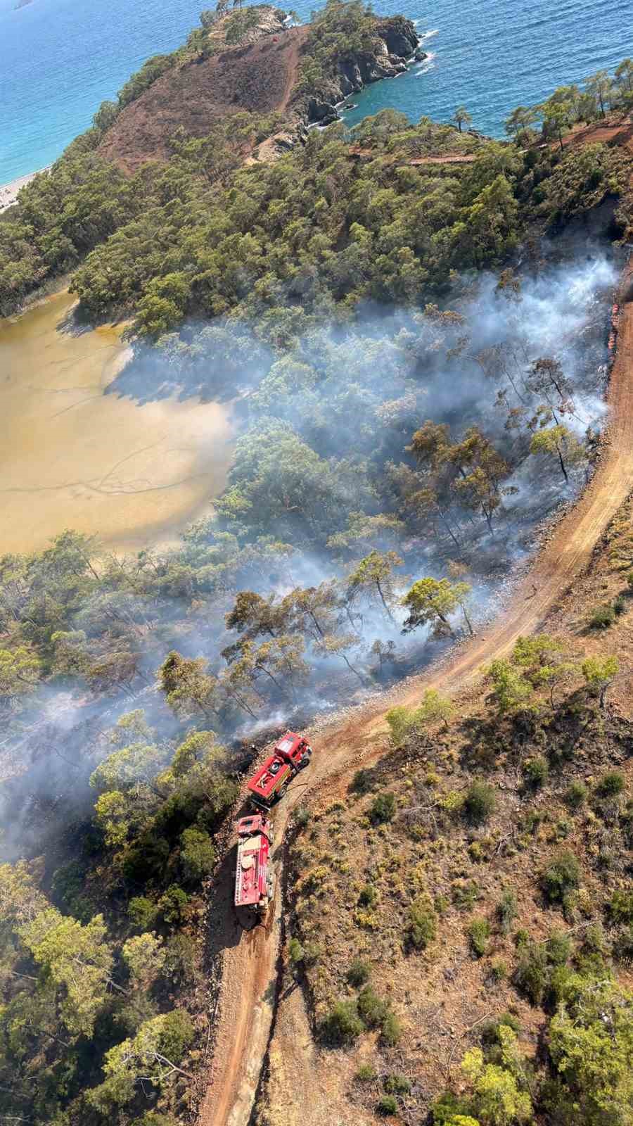 Fethiye Katrancı koyu yangını kısmen kontrol altında
