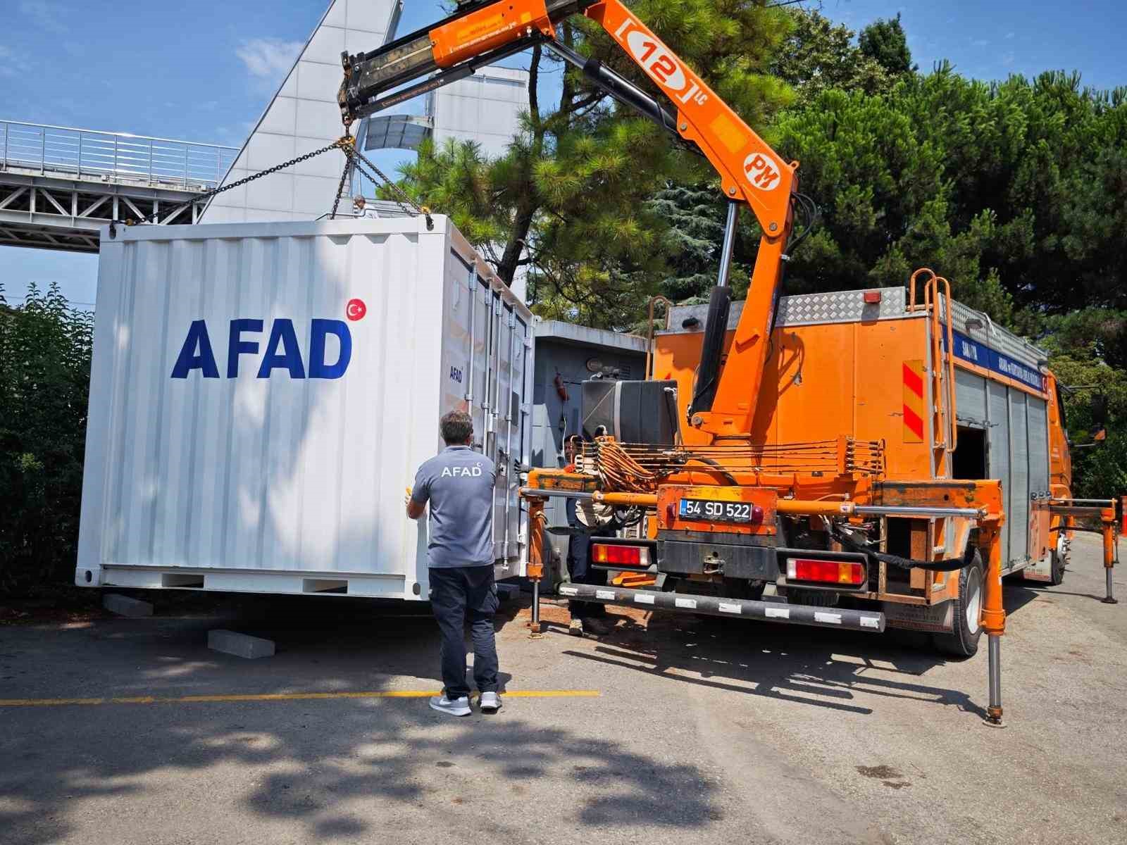 AFAD tarafından Sakarya’ya 4 afet konteyneri kuruldu