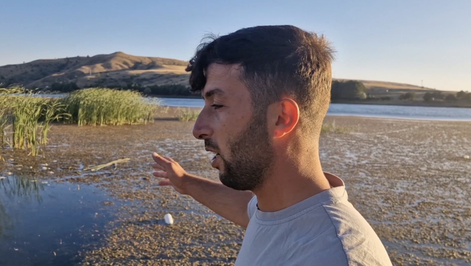 Hızla yayılan yosun ve sazlıklar g&ouml;leti kapladı
