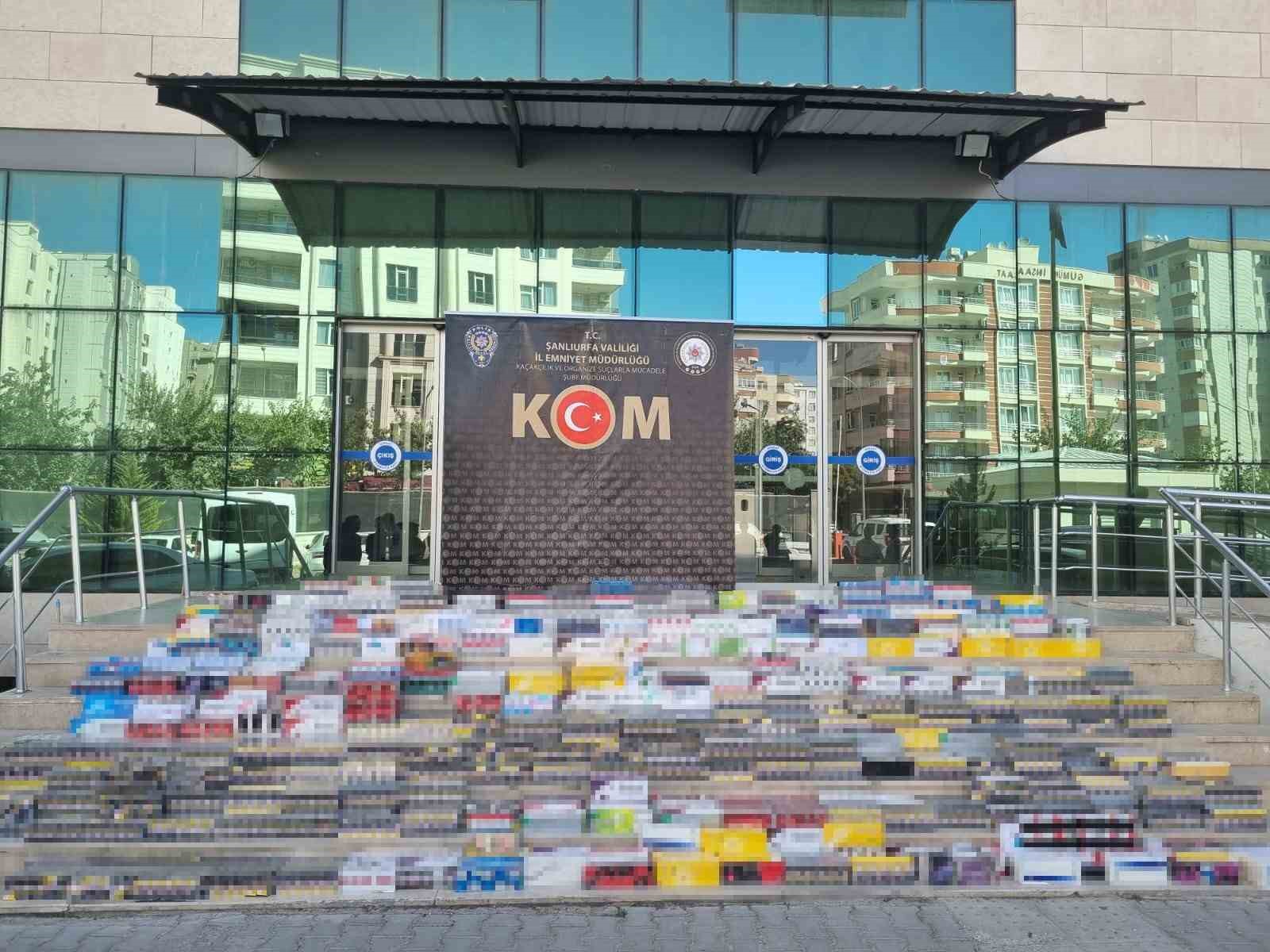 Şanlıurfa’da 55 bin paket kaçak sigara ele geçirildi: 10 gözaltı