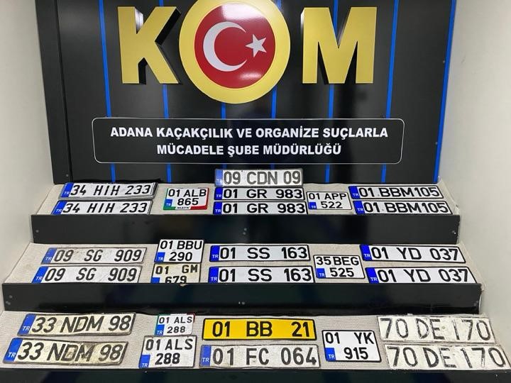 Adana’da 27 sahte plaka ele geçirildi