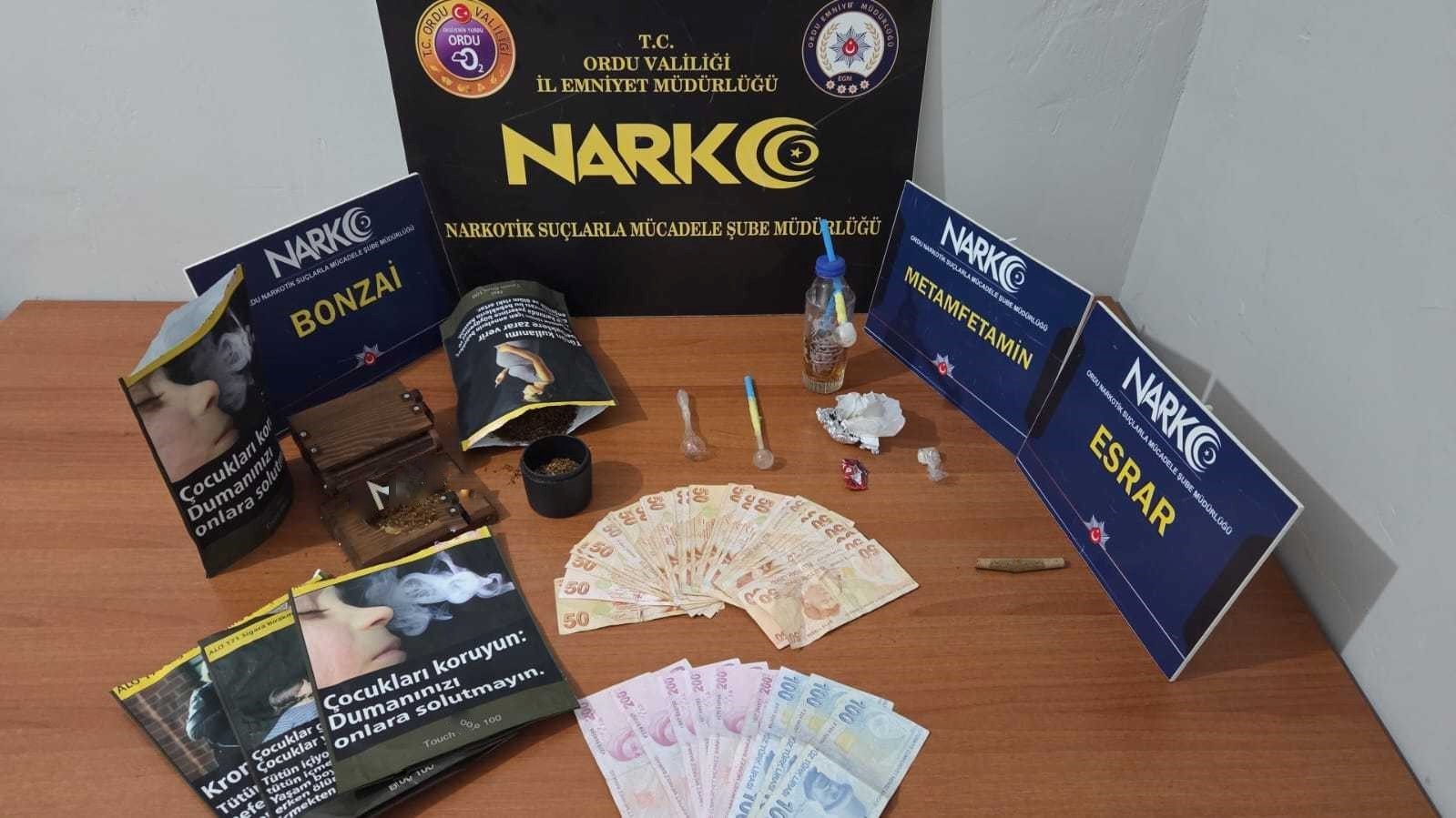 Ordu&rsquo;da uyuşturucu operasyonlarında 3 tutuklama
