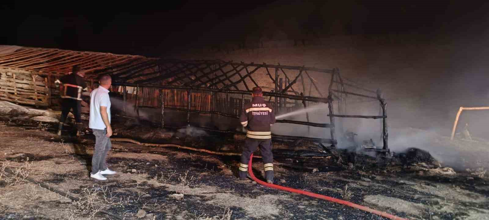 Muş&rsquo;ta ahır yangını: Hayvanlar son anda kurtarıldı
