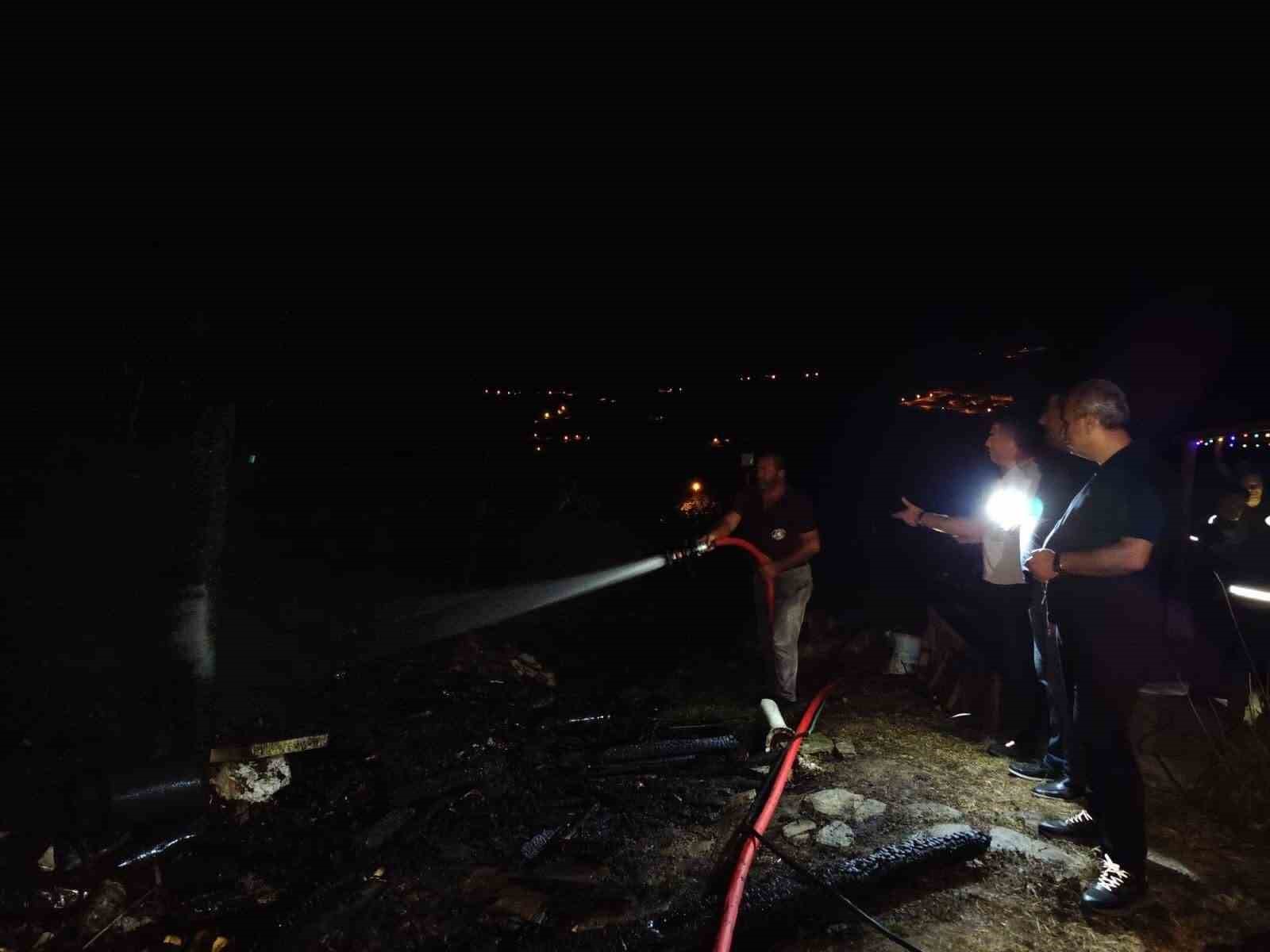 Bahçede çıkan yangın ormana sıçramadan söndürüldü