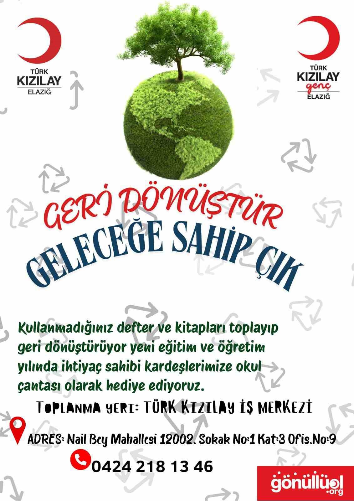 Gen&ccedil; Kızılay Elazığ&rsquo;dan geri d&ouml;n&uuml;ş&uuml;m i&ccedil;in anlamlı proje
