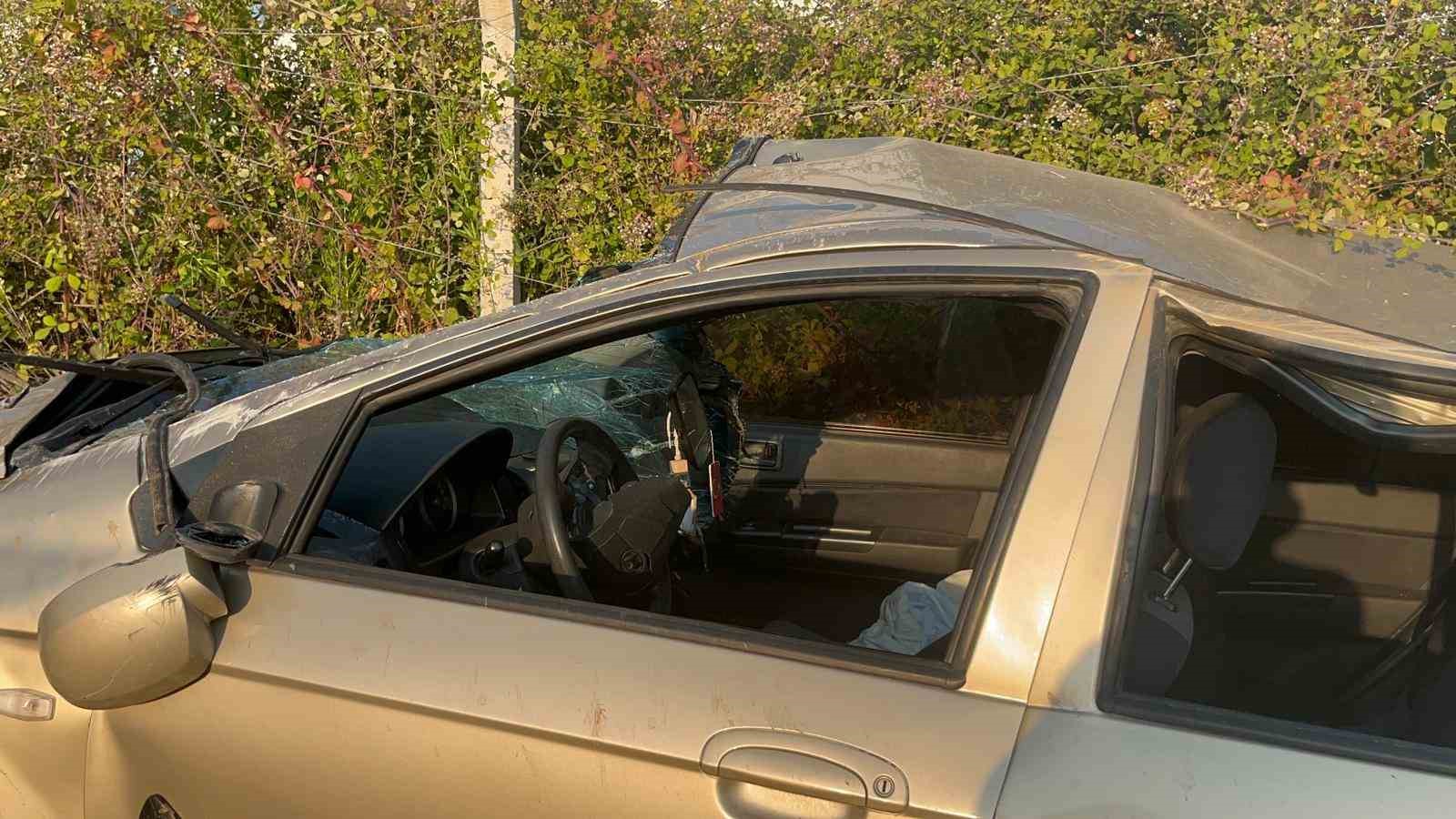 Alanya’da otomobil şarampole uçtu: 1 yaralı