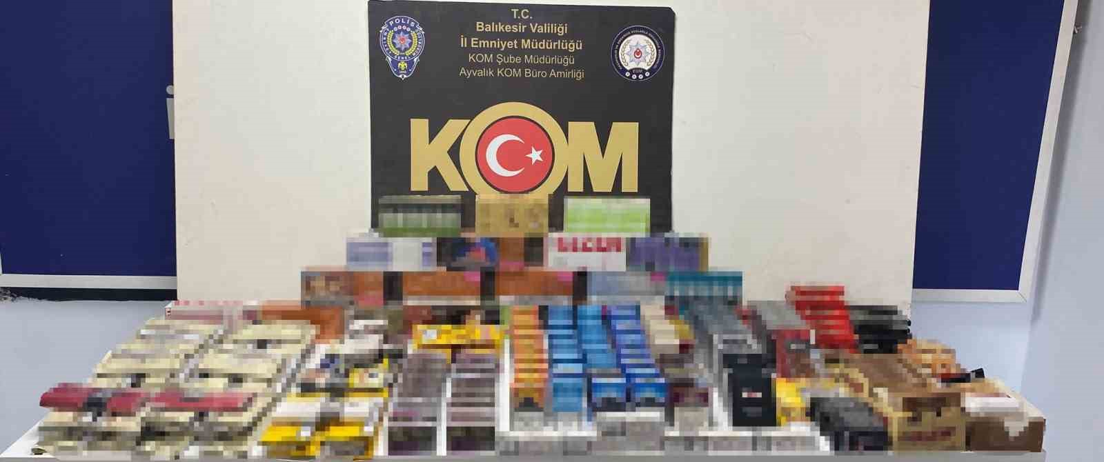 Ayvalık’ta polisten kaçak sigara ve tütün operasyonu