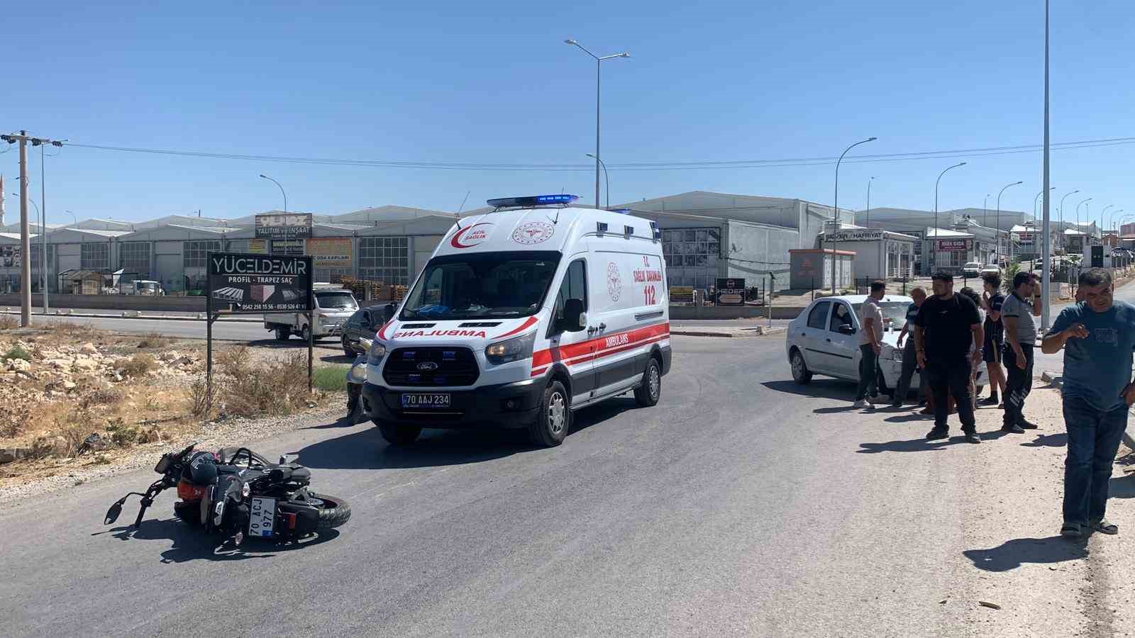 Karaman’da otomobille motosiklet çarpıştı: 1 yaralı