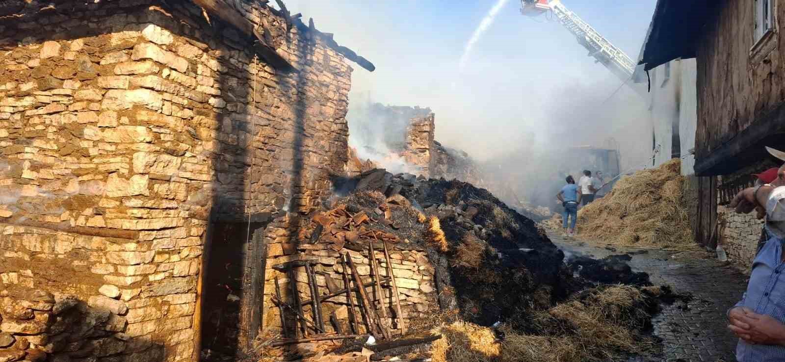 Kütahya’da köyde çıkan yangında 4 ev hasar gördü