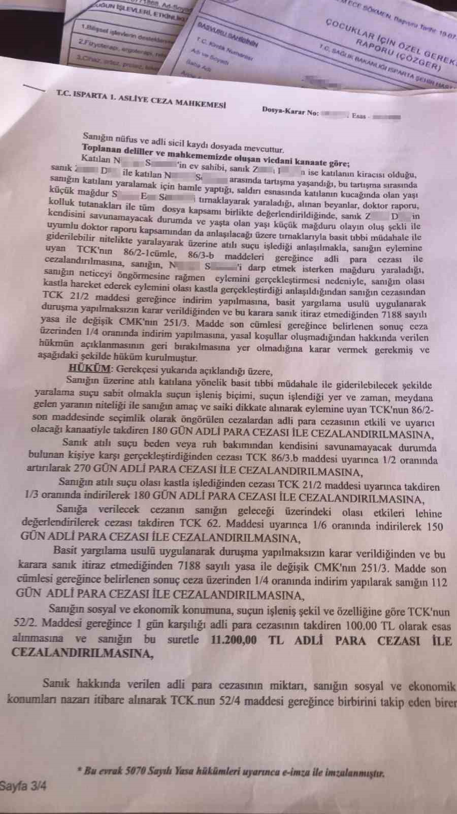 Otizmli &ccedil;ocuğa dayak iddiasına 12 ay taksitle 11 bin lira ceza
