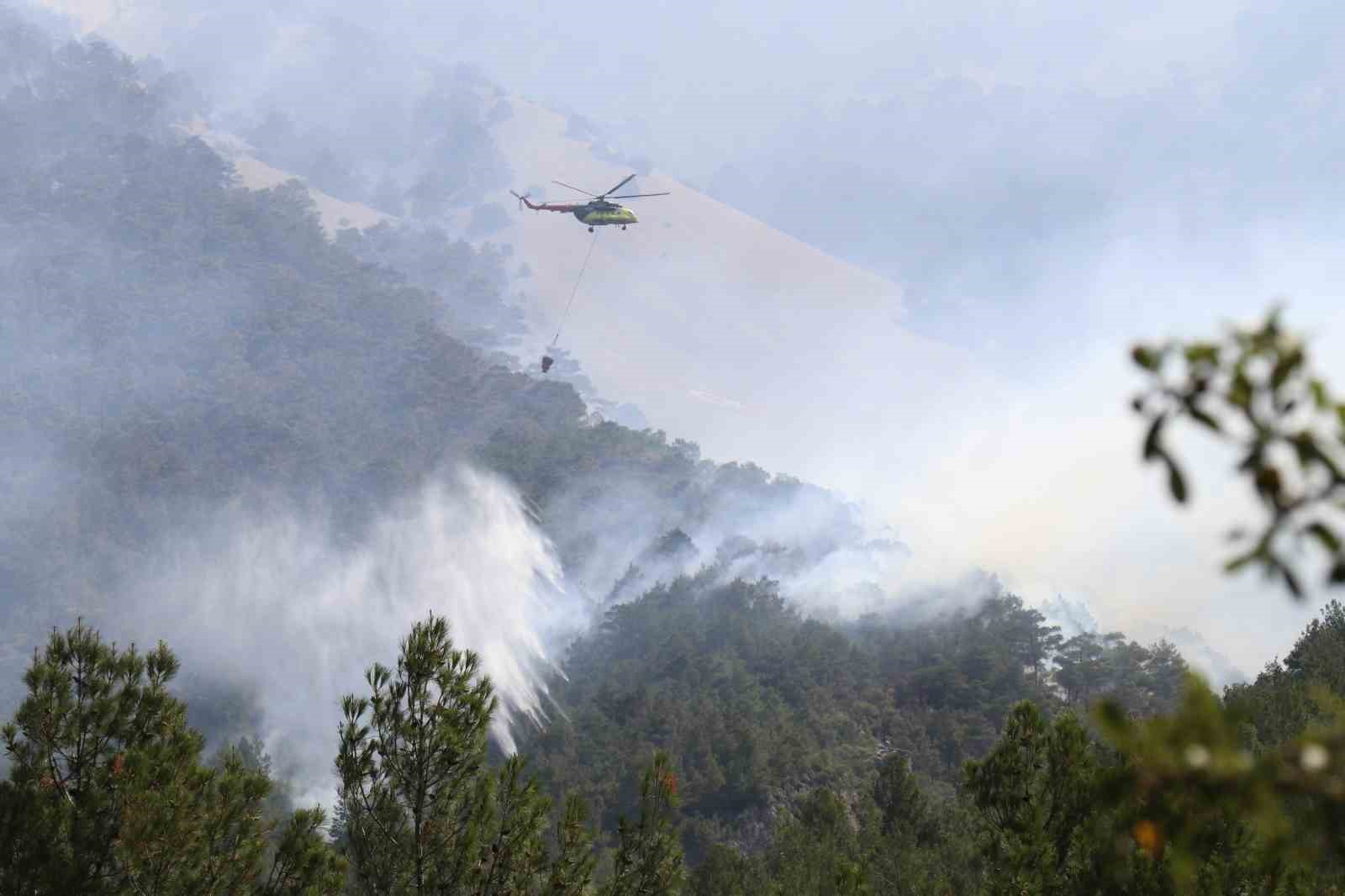 Denizli’deki orman yangınında soğutma çalışmaları devam ediyor