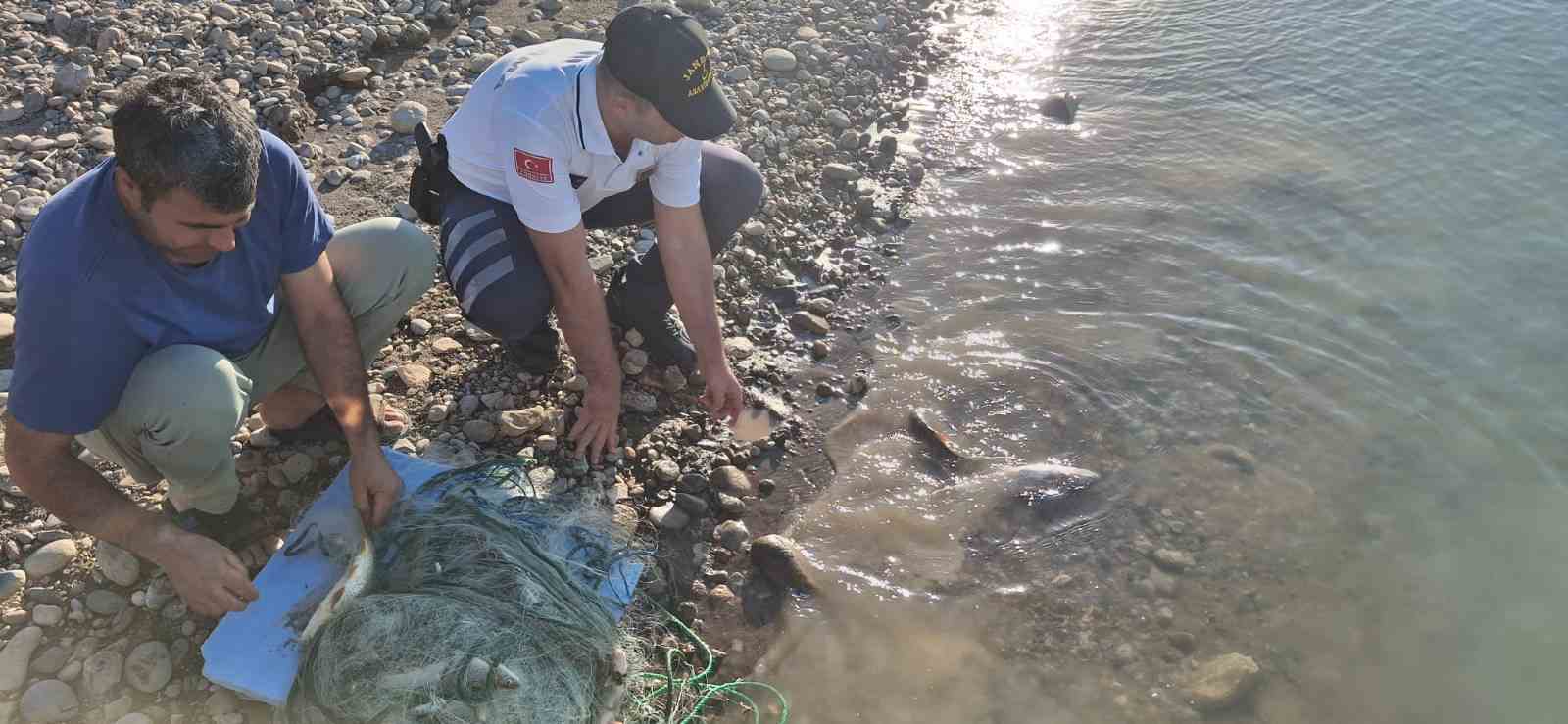 Yasak ağ ile balık tutan şahsa ceza
